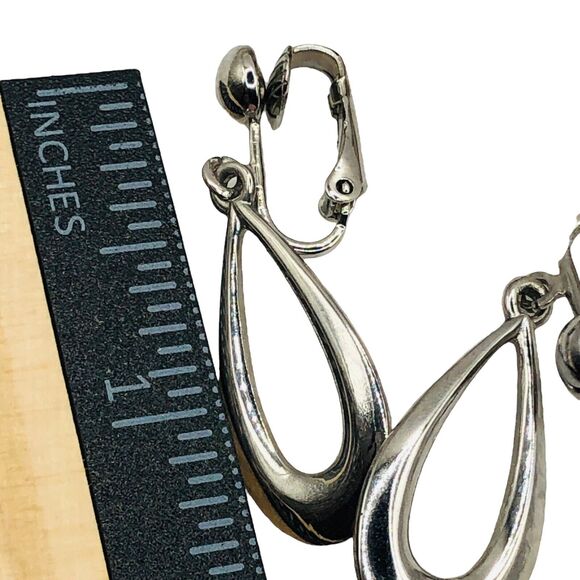 Lot Of 4 Costume Earrings Chunky Glass Rhinestones Clip Screw Back Paisley - Picture 15 of 16